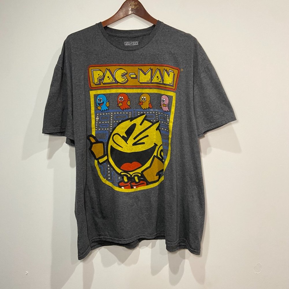 Pac Man Men's Grey T-Shirt Size 2XL